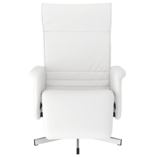 Sillón reclinable con reposapiés cuero sintético blanco M 3
