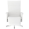 Sillón reclinable con reposapiés cuero sintético blanco 3