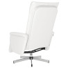 Sillón reclinable con reposapiés cuero sintético blanco 5