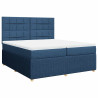 Cama com molas/colchão 200x200 cm tecido azul 3