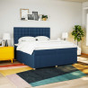 Cama com molas/colchão 200x200 cm tecido azul 5