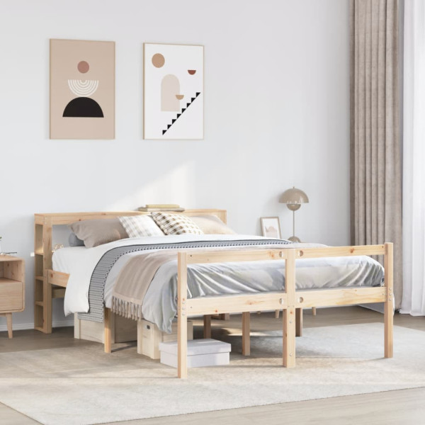Cama personas mayores y cabecero madera maciza pino 120x190 cm D