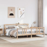 Estructura de cama con cabecero madera maciza pino 180x200 cm 1