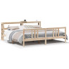 Estrutura de cama com cabeça de madeira maciça pinheiro 180x200 cm 2