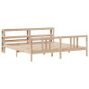 Estrutura de cama com cabeça de madeira maciça pinheiro 180x200 cm 3