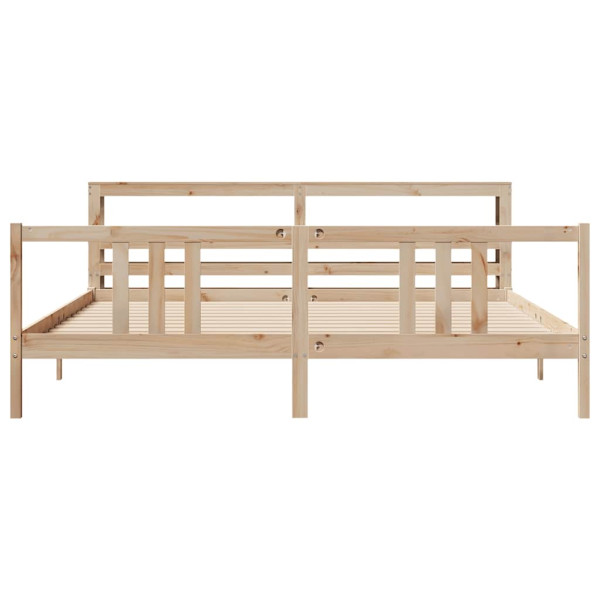 Estructura de cama con cabecero madera maciza de pino 200x200cm M 4