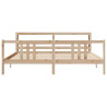 Estructura de cama con cabecero madera maciza de pino 200x200cm 4