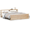Estrutura de cama com cabeça de madeira maciça pinheiro 180x200 cm 2