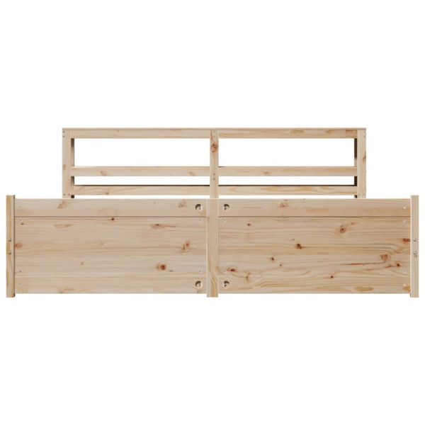 Estrutura de cama com cabeça de madeira maciça pinheiro 180x200 cm M 4