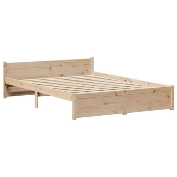 Estructura de cama con cabecero madera maciza pino 160x200 cm M 5