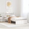 Estrutura de cama com cabeçalho sem colchão branco 90x190 cm 1