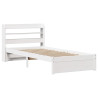 Estructura de cama con cabecero sin colchón blanco 90x190 cm 3