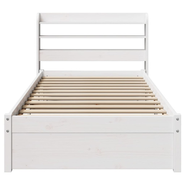 Estrutura de cama com cabeçalho sem colchão branco 90x190 cm M 4