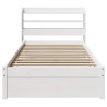 Estructura de cama con cabecero sin colchón blanco 90x190 cm 4