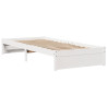Estructura de cama con cabecero sin colchón blanco 90x190 cm 5