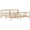 Estructura de cama con cabecero madera maciza pino 180x200 cm 3