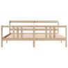 Estrutura de cama com cabeça de madeira maciça pinheiro 180x200 cm 4