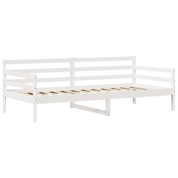 Sofá-cama c/ gavetas 90x190 cm madeira de pinho maciça branco M 5