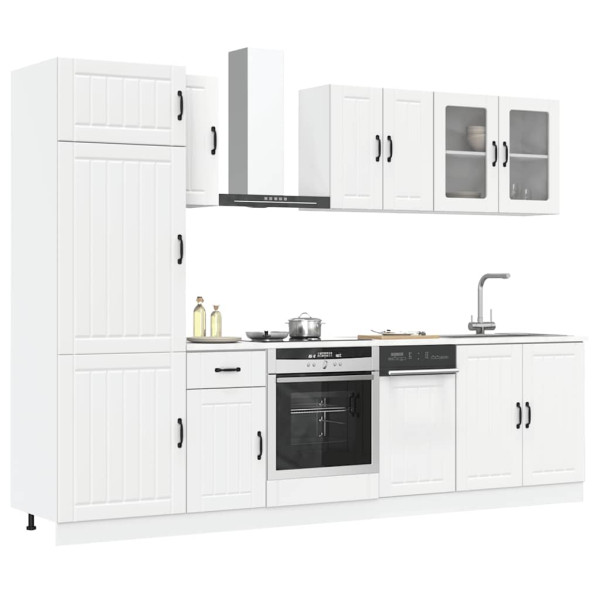 8 peças armário de cozinha conjunto Kalmar branco D