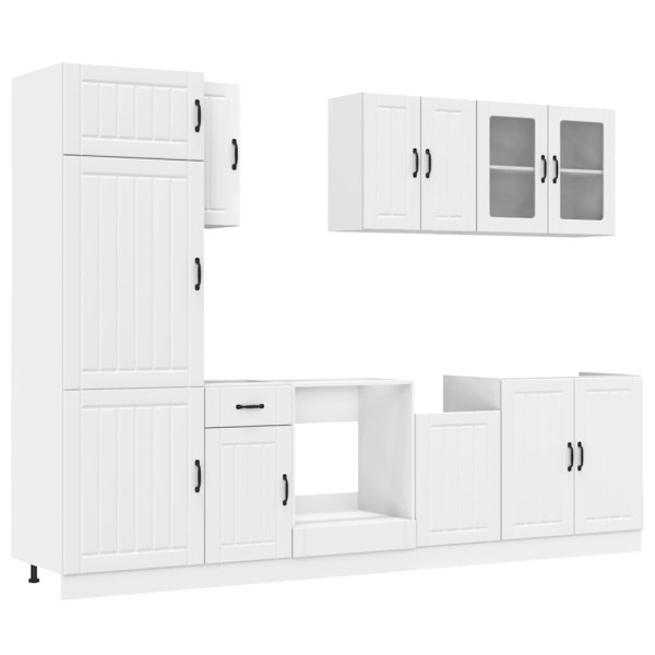 Mueble de cocina Kalmar blanco 8 piezas madera contrachapada M 2