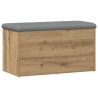 Banco almacenaje madera ingeniería roble artesanal 82x42x45 cm 3