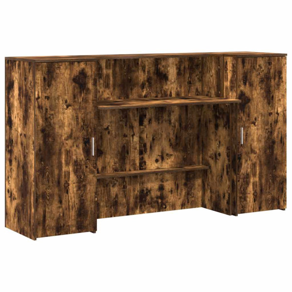 Mostrador de recepción roble ahumado 180x50x103.5 cm M 2