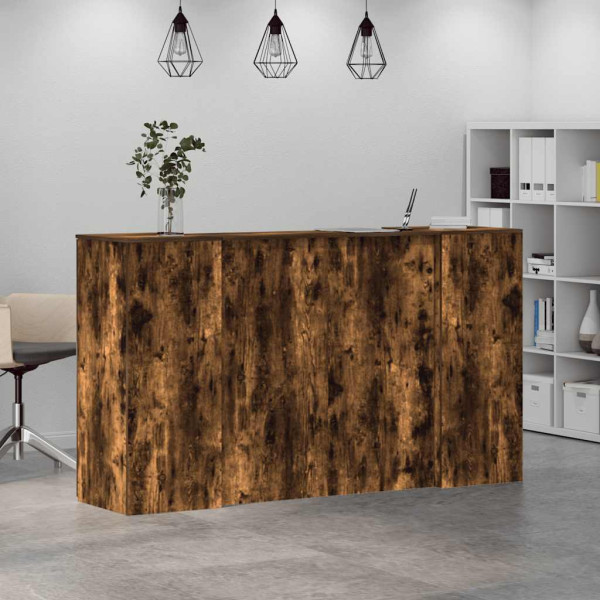 Mostrador de recepción roble ahumado 180x50x103.5 cm M 4