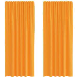 Cortinas de gasa con bolsillos para varillas 2 uds. naranja H