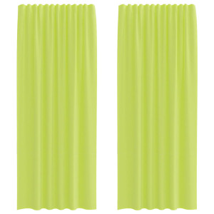 Cortinas de gasa con bolsillos para varillas 2 uds. verde H