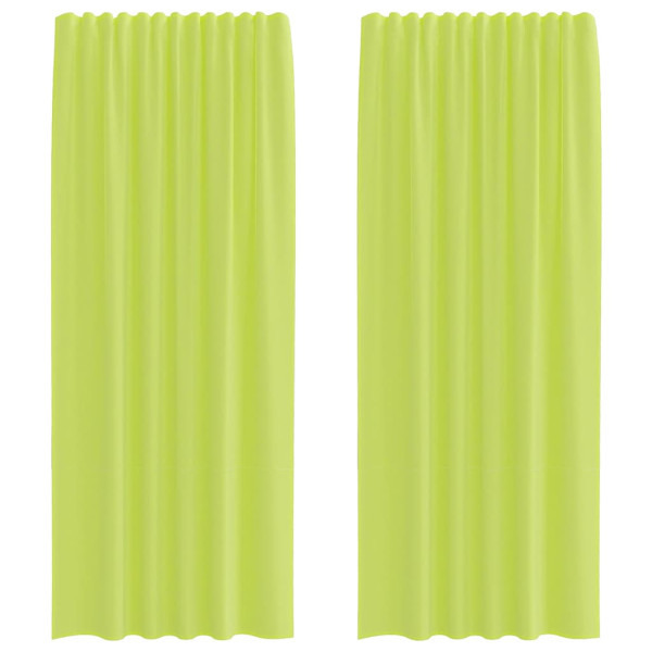 Cortinas de gasa con bolsillos para varillas 2 uds. verde M 2