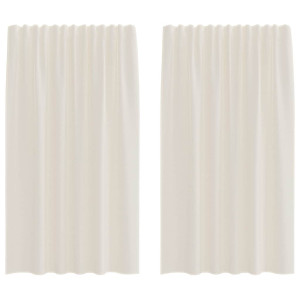 Cortinas de gasa con bolsillos para varillas 2 uds. crema H
