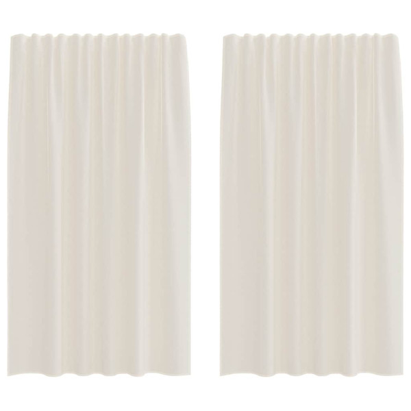 Cortinas de gasa con bolsillos para varillas 2 uds. crema M 2