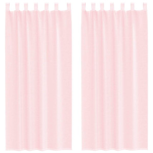 Cortinas de gasa con bolsillos para varillas 2 uds. rosa claro H