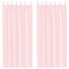 Cortinas de gasa con bolsillos para varillas 2 uds. rosa claro 2