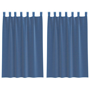 Cortinas de gasa con bolsillos para varillas 2 uds. azul real H