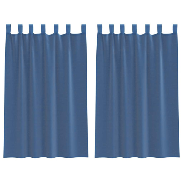 Cortinas de gasa con bolsillos para varillas 2 uds. azul real M 2