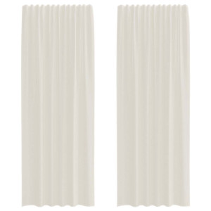 Cortinas de gasa con bolsillos para varillas 2 uds. crema H