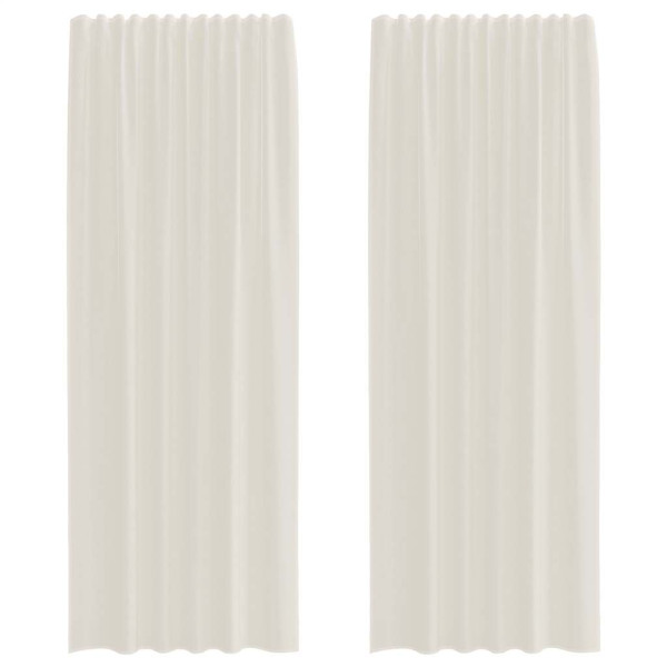 Cortinas de gasa con bolsillos para varillas 2 uds. crema M 2