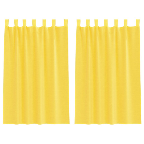 Cortinas de gasa con bolsillos para varillas 2 uds. amarillo M 2