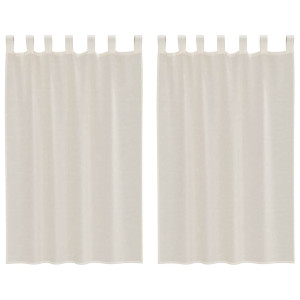 Cortinas de gasa con trabillas 2 uds. crema H