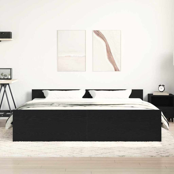 Estrutura de cama sem colchão em carvalho preto 180x200 cm. madeira projetada M 4