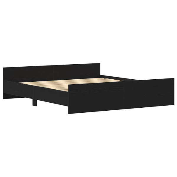 Estructura de cama sin colchón roble negro 180x200 cm madera de ingeniería M 5