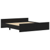 Estrutura de cama sem colchão em carvalho preto 180x200 cm. madeira projetada 5