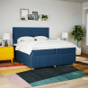 Cama com molas/colchão 200x200 cm tecido azul 3