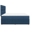Cama box spring con colchón tela azul 200x200 cm 5