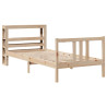 Estrutura da cama com folheado pinheiro de madeira maciça 75x190 cm 3