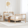 Estrutura da cama com folheado pinheiro de madeira maciça 75x190 cm 1