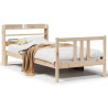 Estructura de cama con cabecero madera maciza pino 75x190 cm 2