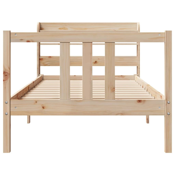 Estructura de cama con cabecero madera maciza pino 75x190 cm M 4