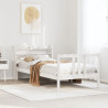 Estructura de cama con cabecero sin colchón blanco 90x200 cm 1